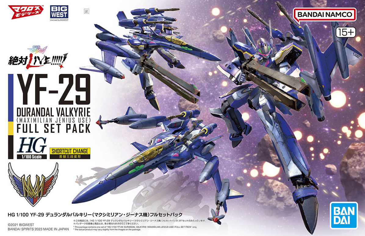 HG 1/100 YF-29 DURANDAL VALKYRIE (MAXIMILIAN JENIUS USE) FULL SET PACK