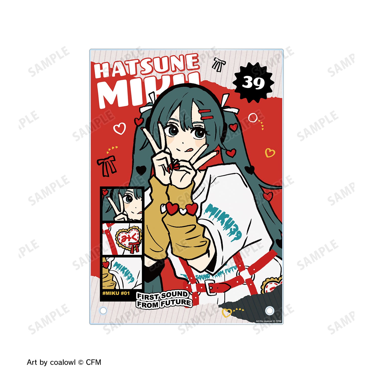 Hatsune Miku: Newly Drawn Hatsune Miku Heart ver. Art by coalowl A5 Acrylic Panel Ver.A