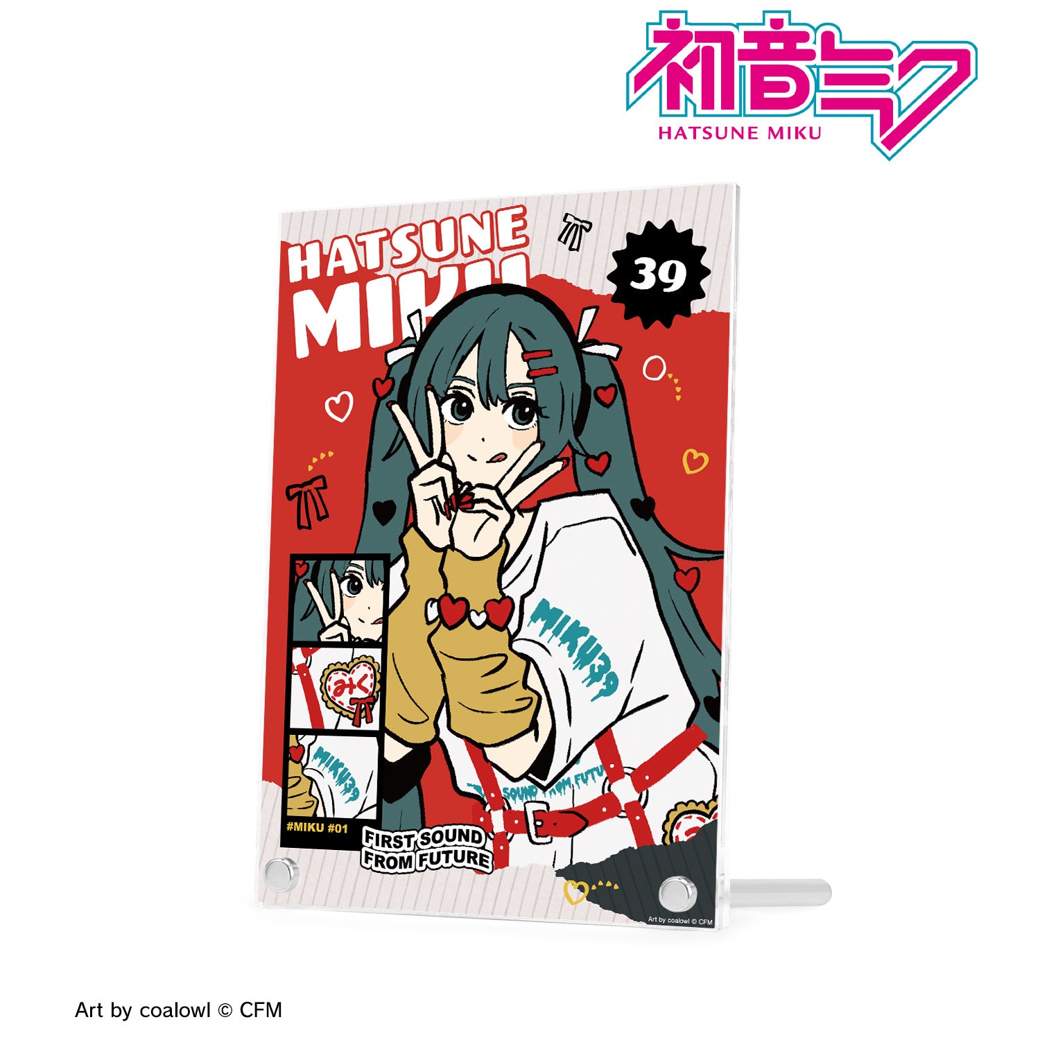 Hatsune Miku: Newly Drawn Hatsune Miku Heart ver. Art by coalowl A5 Acrylic Panel Ver.A