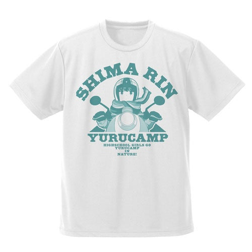 Yuru Camp Shima Rin Dry Fit T-Shirt White