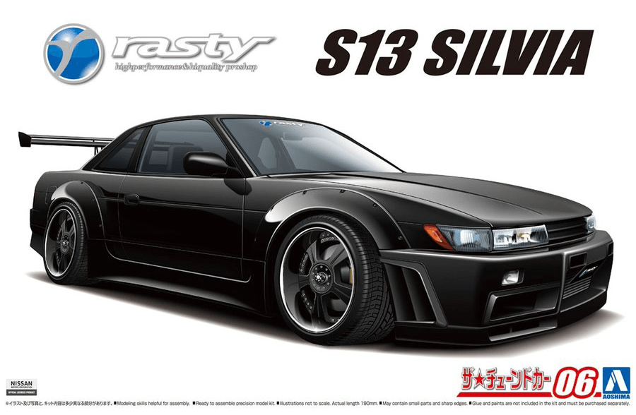 Aoshima - 1/24 RASTY PS13 Silvia '91 Nissan Model Kit - Good Game Anime