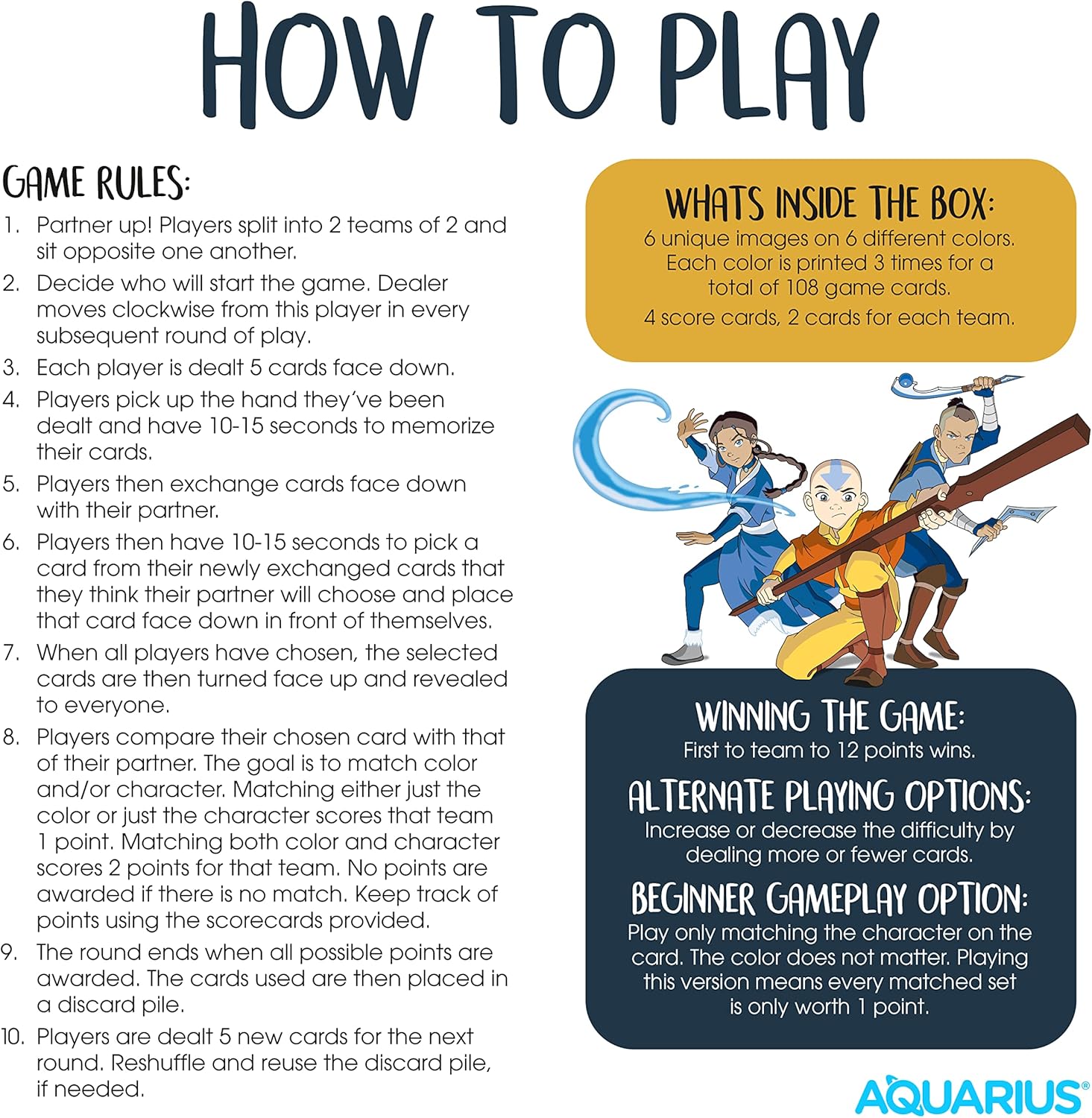 Aquarius - Avatar Memory Master Card Game - Good Game Anime