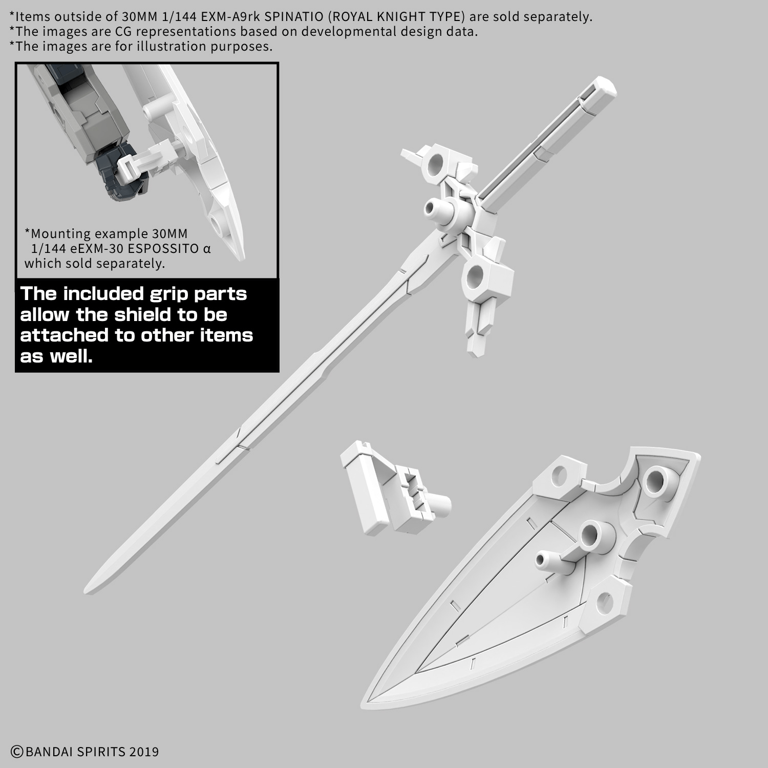 Bandai - 30MM 1/144 EXM - A9rk Spinatio Royal Knight Type Model Kit - Good Game Anime