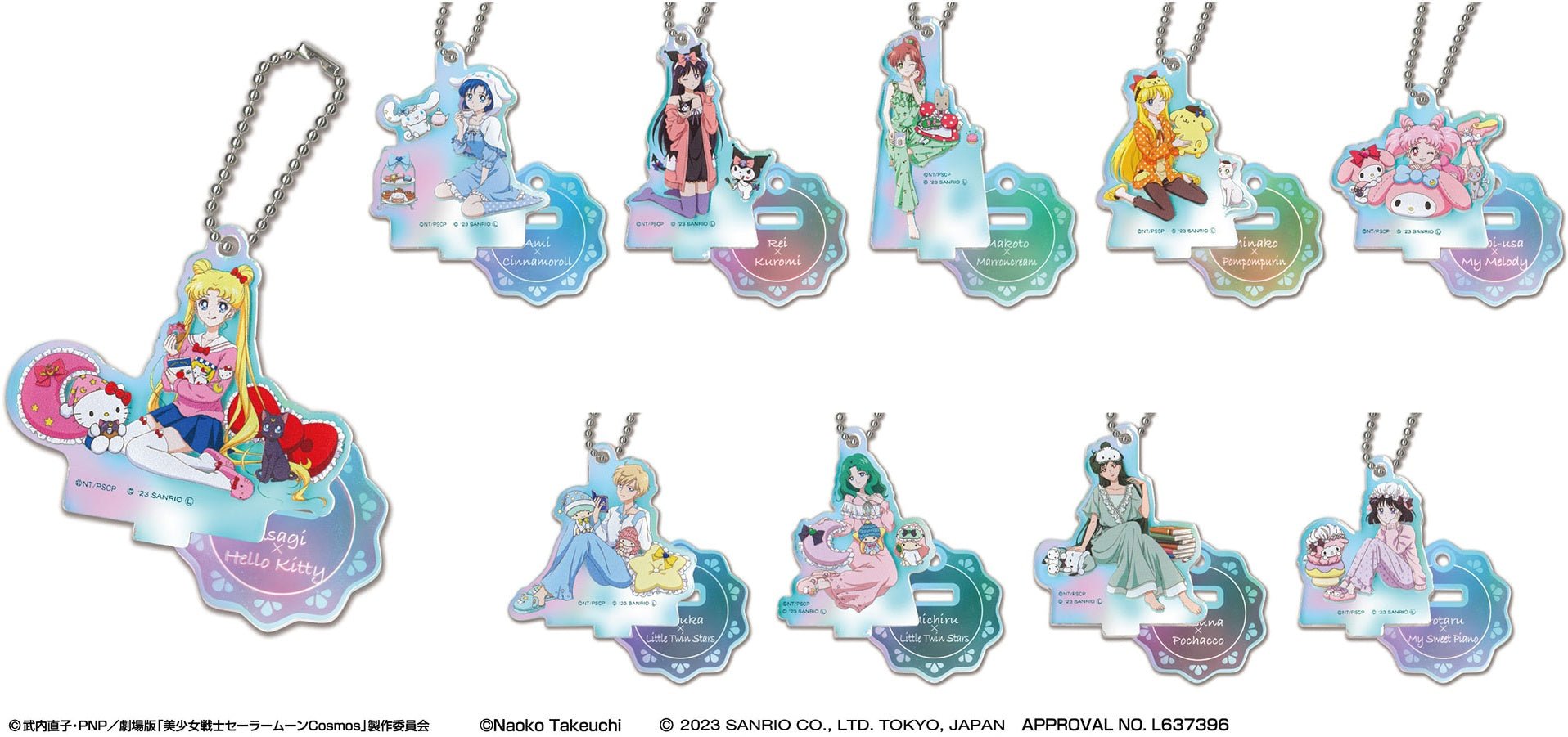 Bandai - Stand Mini Acrylic Key Chain Pretty Guardian Sailor Moon Series x Sanrio Characters Aurora TYPE: 1 Random Pull - Good Game Anime