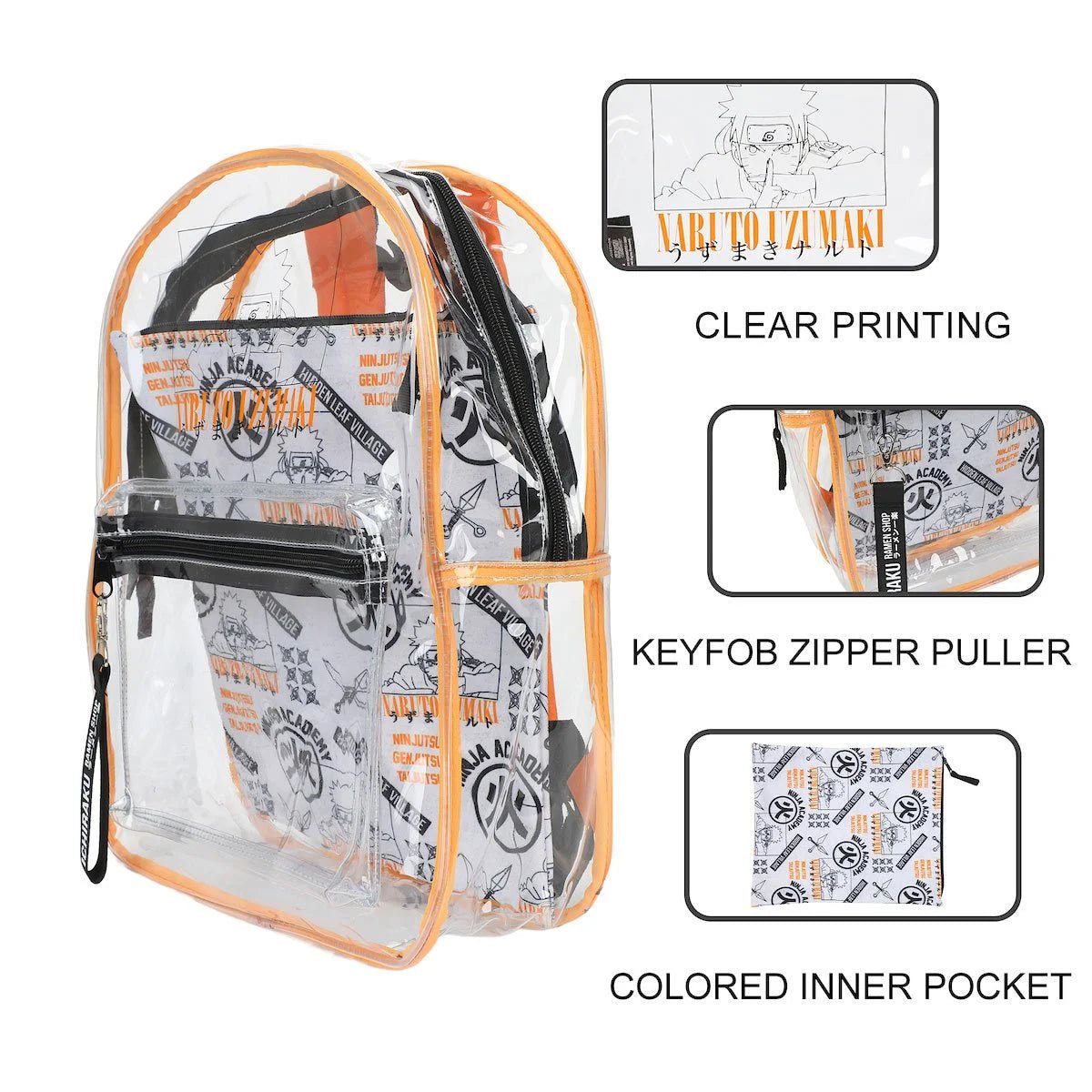 Bioworld - Naruto Clear Backpack with Utility Pocket - Good Game Anime