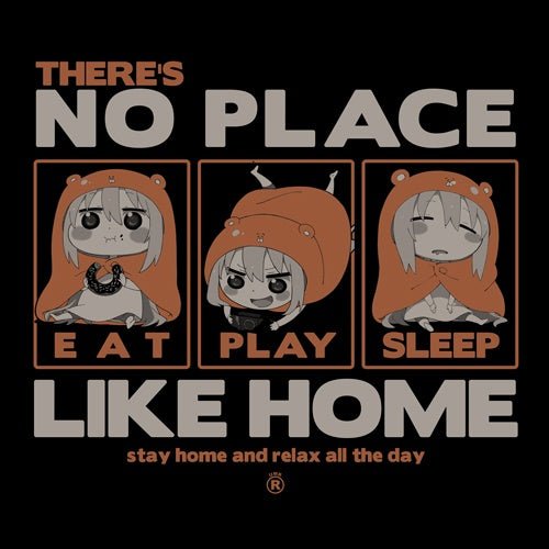 COSPA - Himouto! Umaru-chan R Umaru no Yappari Ouchi ga Ichiban T-shirt Black - Good Game Anime