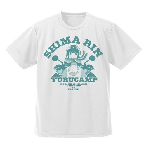 COSPA - Yuru Camp Shima Rin Dry Fit T-Shirt White - Good Game Anime