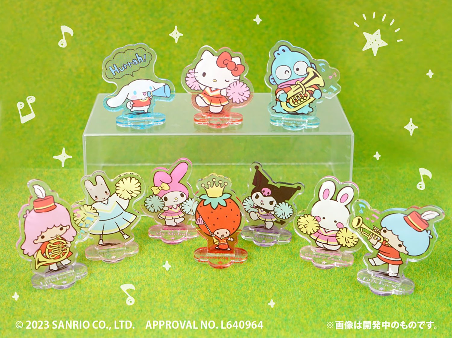 F-Toys - Sanrio Characters Minna de Ouen Acrylic Stand Blind Box Booster Pack: 1 Random Pull - Good Game Anime