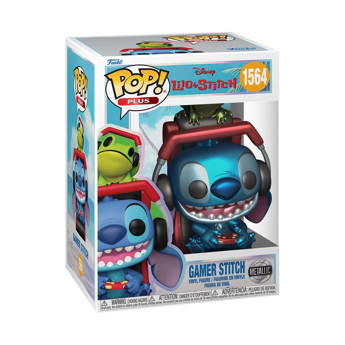 Funko - Lilo & Stitch Gamer Stitch Metallic Funko Pop! Vinyl Figure Plus 1564 - Good Game Anime