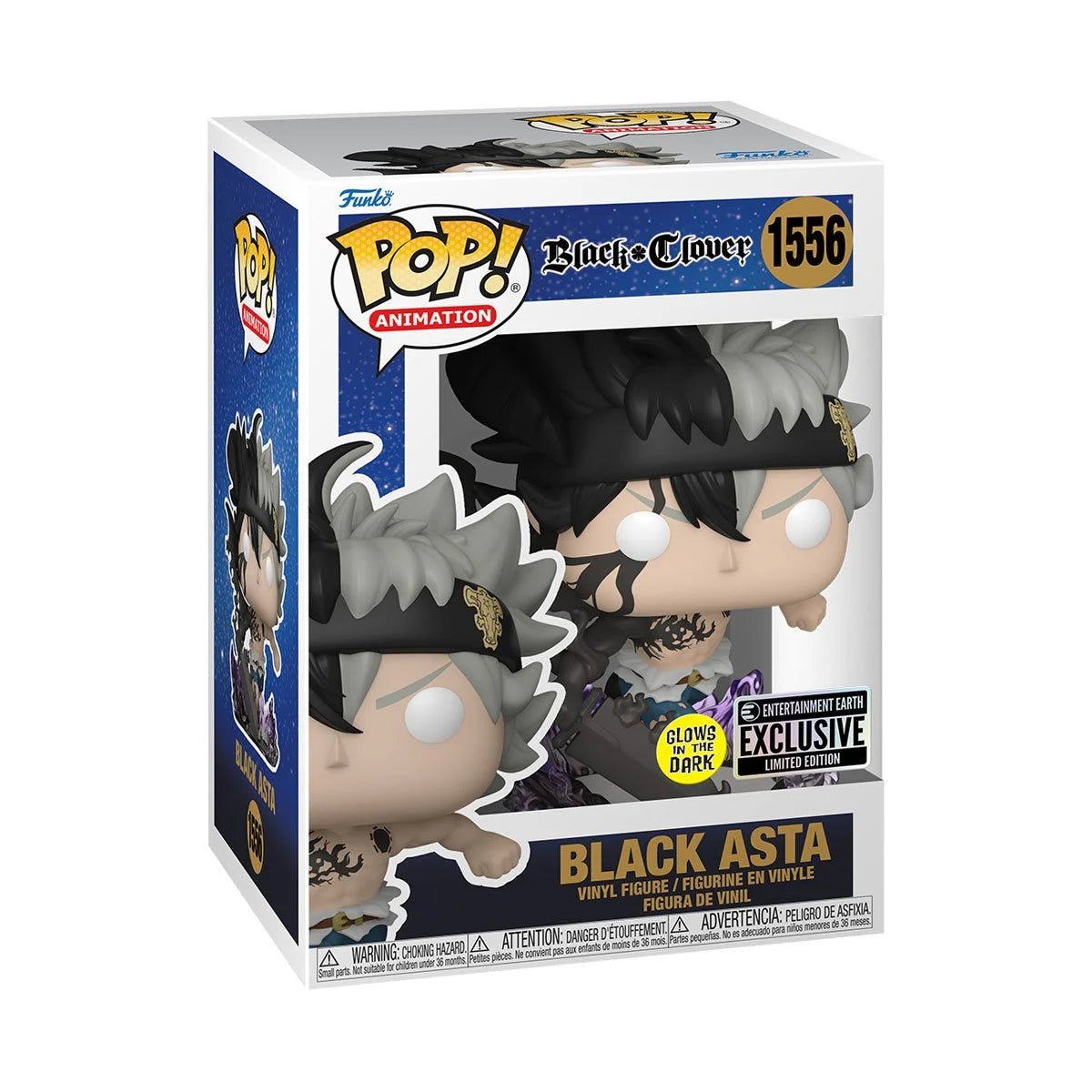 Funko - Pop! Black Clover Black Asta Glow-in-the-Dark Entertainment Earth Exclusive #1556 - Good Game Anime