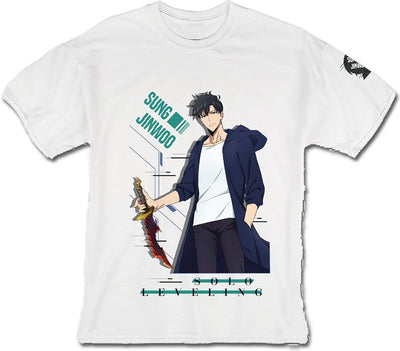 Great Eastern - SOLO LEVELING - SUNG JINWOO WHITE T - SHIRT - Good Game Anime
