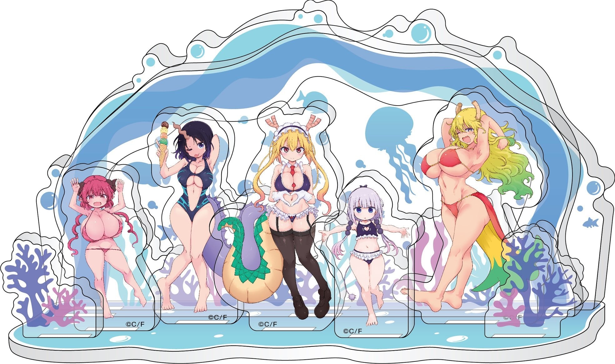 Medicos - Miss Kobayashi's Dragon Maid: Acrylic Diorama [Swimsuit ver.] - Good Game Anime