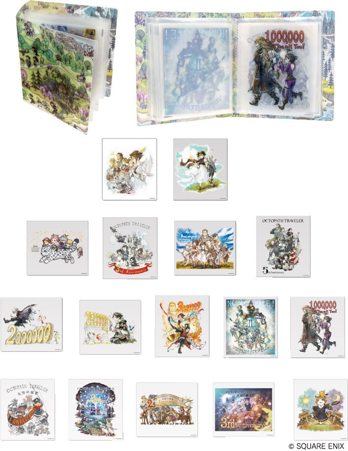 Square Enix - Octopath Traveler Series: Set Of 16 Art Sheets With Mini Binder - Good Game Anime